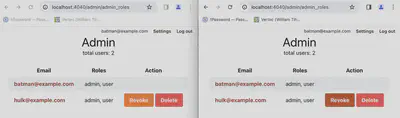 two web browsers with the same data